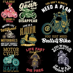 Motorcycle Patches for Clothes Heat transfer stickers on T-shirts Hoodies Iron on transfers garment accessories