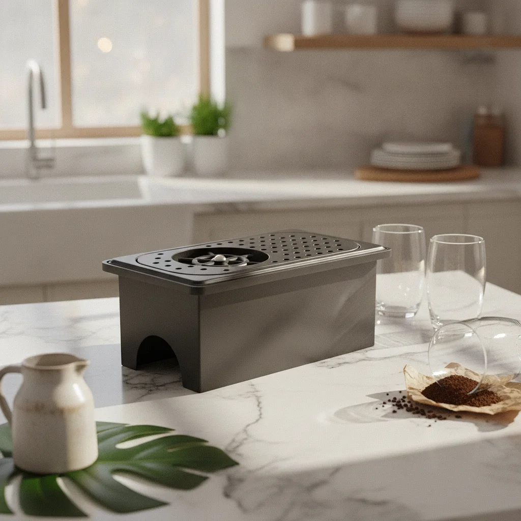 Countertop Cup Washer Matte Black Countertop Glass Rinser Non-Slip Side Spray for Bartenders, Tea Station, Coffee Bar