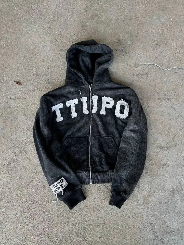 Street Sle Y2K Coppia con cappuccio American Retro Camouflage Print Zipper Jaet Personalizzato Trendy Brand Cross-Border Long S...