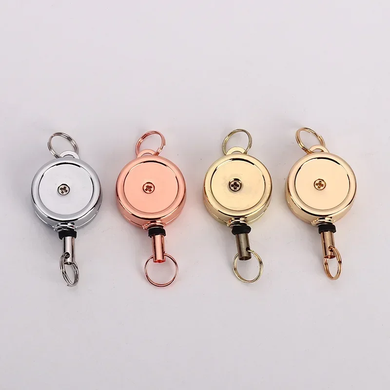 1pc 2CM Small Metal Easy-to-pull Retractable Buckle Badge Reel Card Holder Certificate Luggage Keychain Nurse Accessories