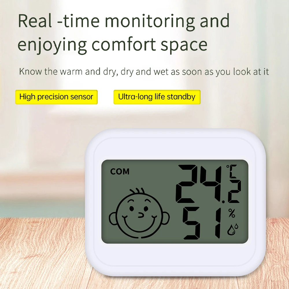 LCD Digital Thermometer Hygrometer Indoor Room Electronic Temperature Humidity Meter Sensor Gauge Weather Station -50-+50℃