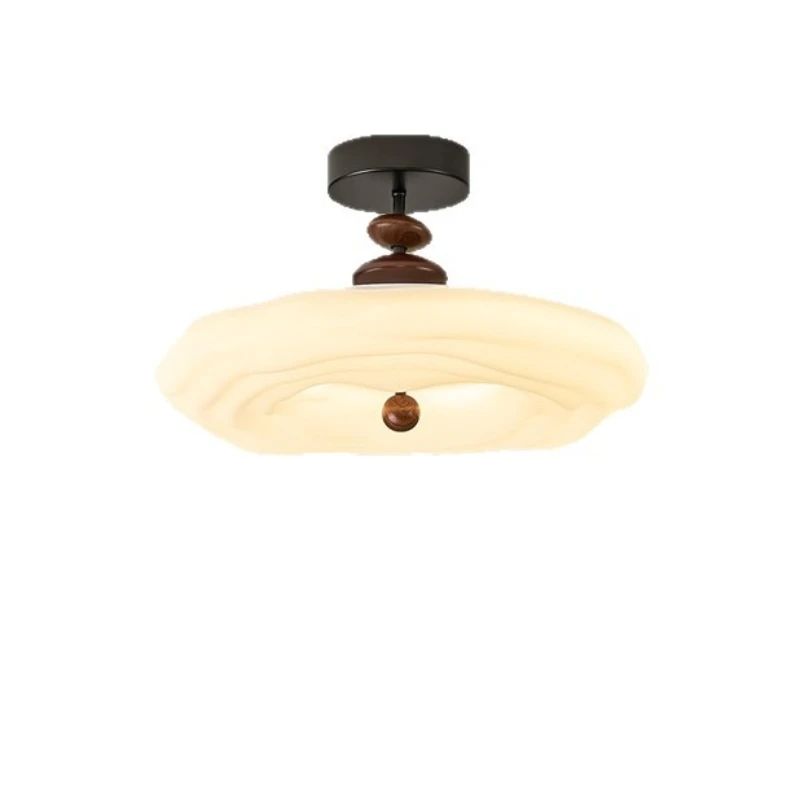 

Medieval cream wind bedroom ceiling lamp, full spectrum eye protection cookie retro wood grain study lamp