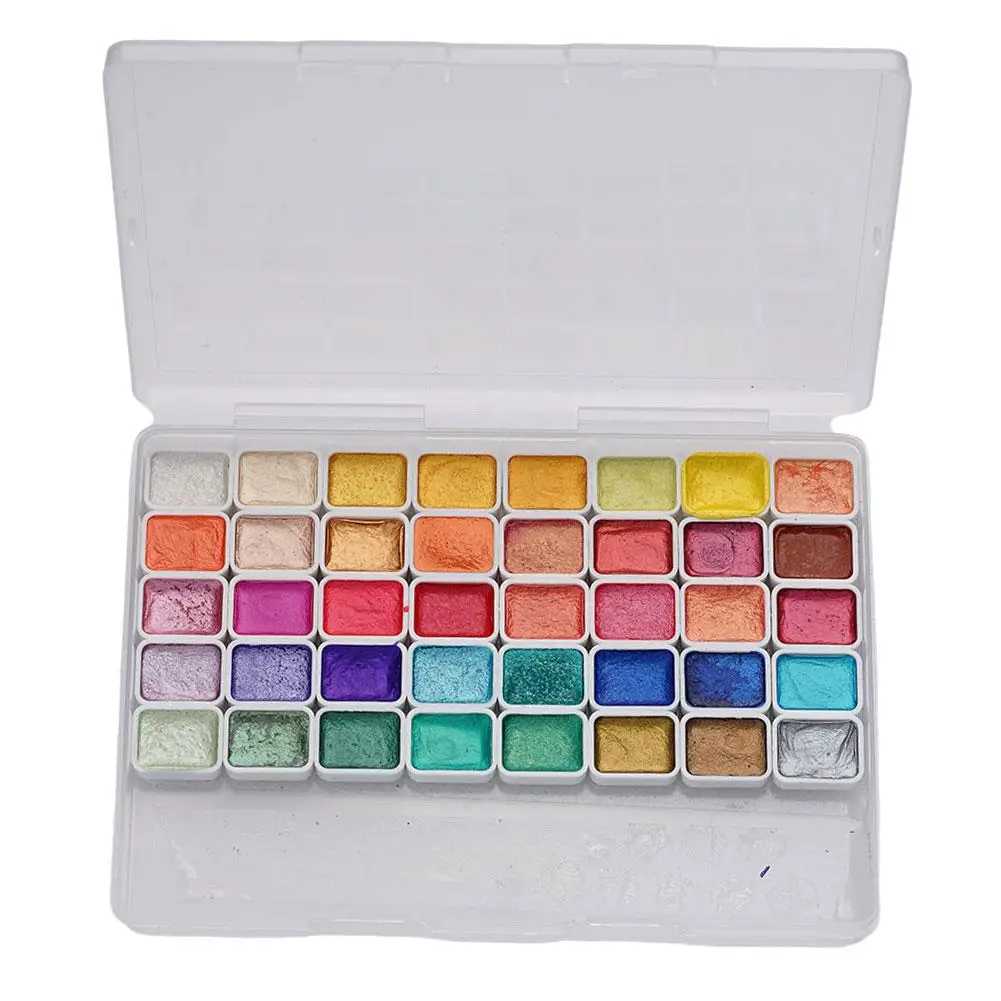 12/20/24/56 Colors Pearlescent Solid Watercolor Pigment Mineral Pearl Pigment Set Art Glitter School Stationery Nail Decor