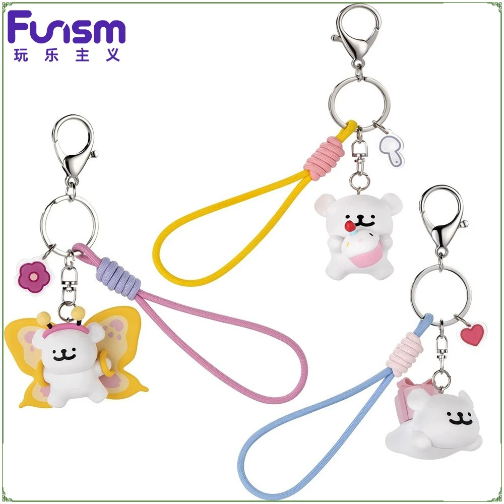 

Genuine Funism Keychains Creative Cartoon Backpack Pendant Keyrings Motorcycle Key Chains Decorative Accessories Holiday Gifts