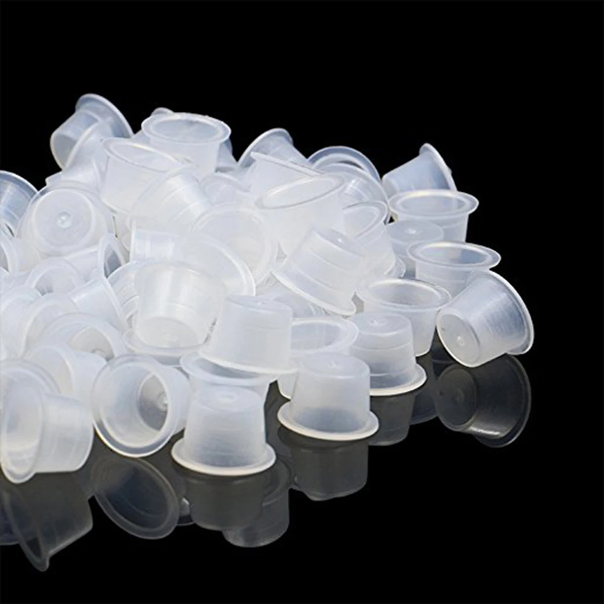

100Pcs Makeup Ink Cups Clear Disposable Pigment Containers for Tattoo Eyelash Extensions Easy Use No Clean Up