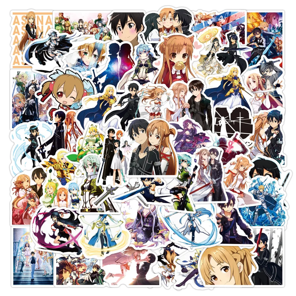 10/30/50PCS Anime Sword Art Online SAO Stickers Kids Toy Gift Waterproof Decals DIY Notebook Guitar Phone Suitcase Bike Sticker