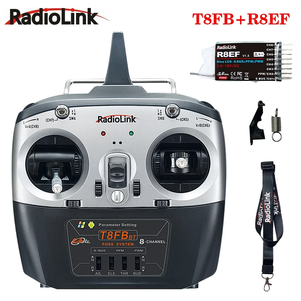 

Radiolink T8FB BT 8 Channel 2.4G Radio Controller with Receiver R8EF Remote Transmitter for FPV Drone Fixed Wing Airplane