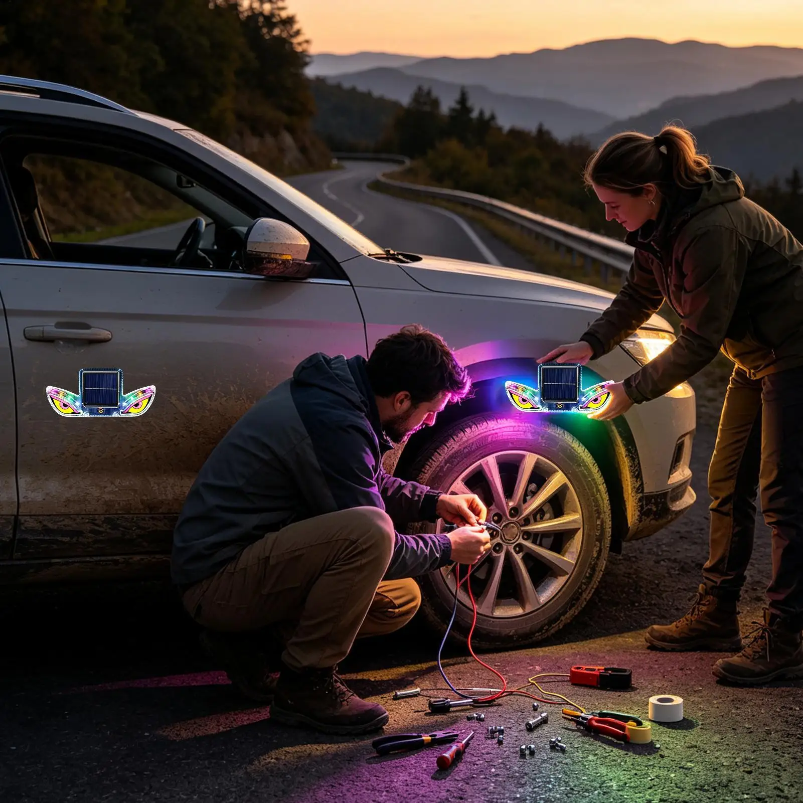 LED Warning Lights For Trucks Portable Alarm Flash Indicator Waterproof Car Solar Flashing Light For Sedan SUV RV Pickup Van
