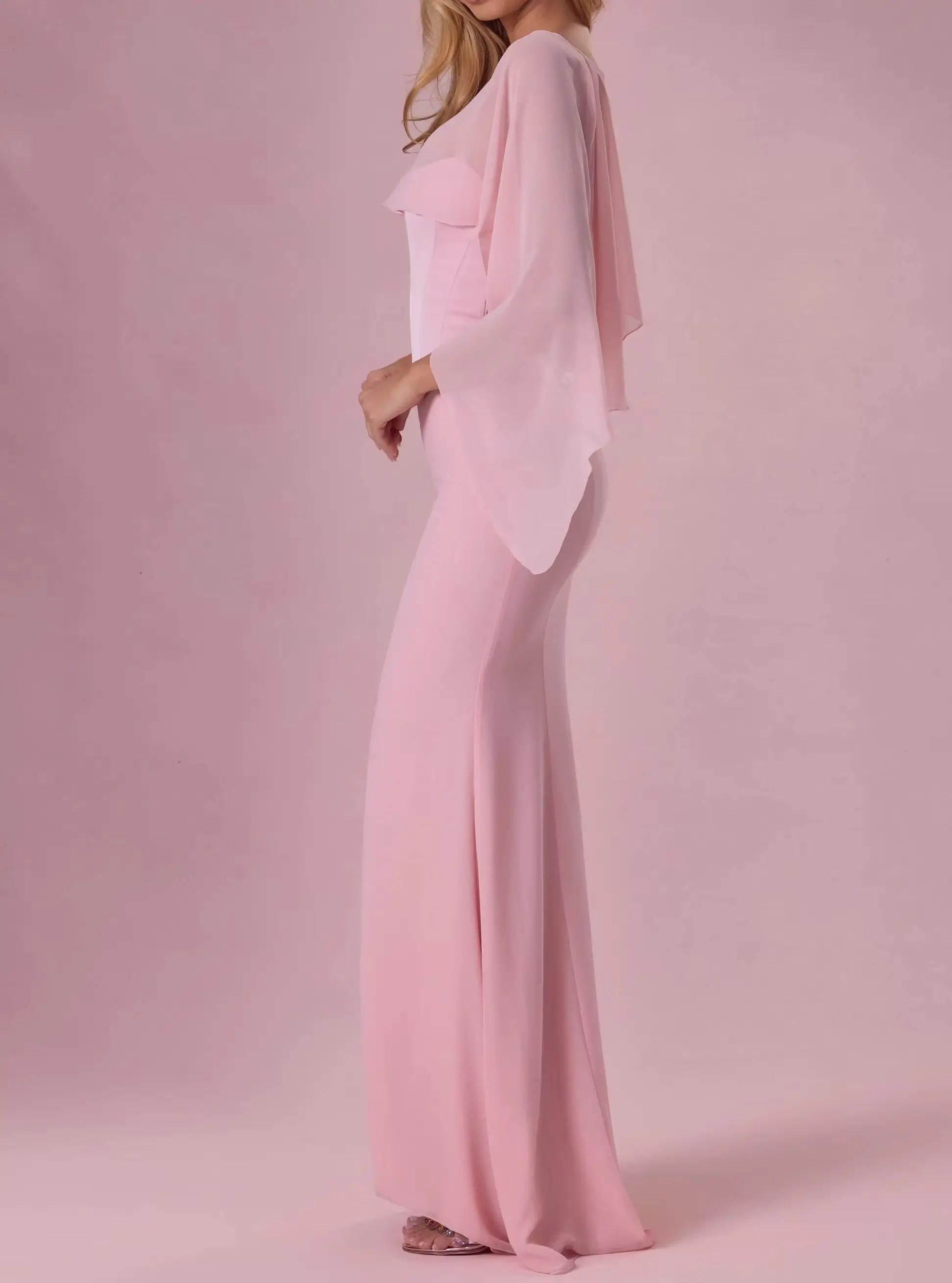 Soft Chiffon Solid Asymmetry Cape Shoulder flower decoration Evening Wedding Bridal Jacket Summer Holiday Wraps Accessories image 4