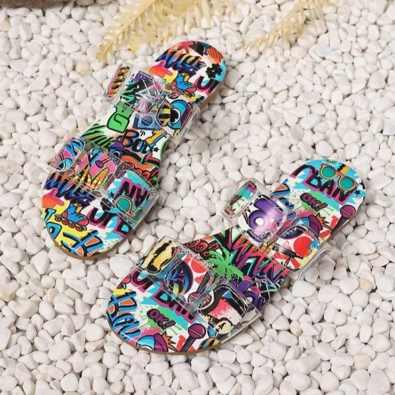 النساء النعال 2025 كعب مربع الصنادل اللمحة تو متعدد إسفين النعال الصيف خفيفة الوزن أحذية أنيقة للنساء الشرائح النساء