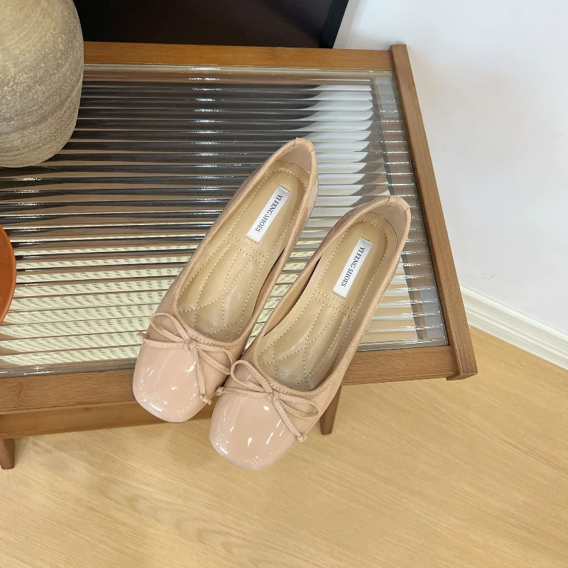 Mulheres rasas macias redondas senhoras apartamentos com sapatos slides calçados moda borboleta-nó feminino ballet apartamentos dança sapatos femininos