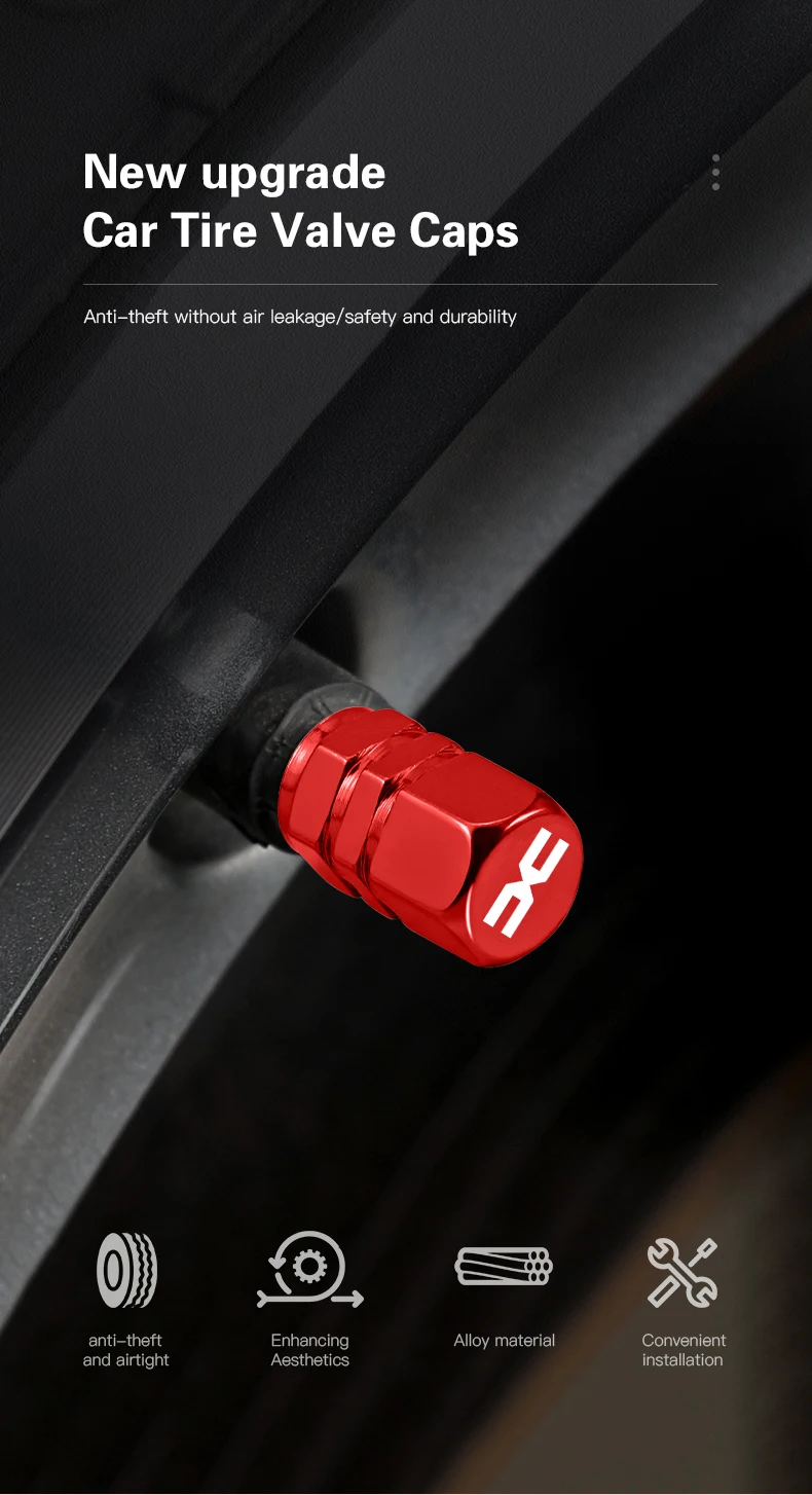 4 Stück Metall-Ventilkappen zum Einschrauben, Auto-Emblem, Staubschutz, Zubehör für Dacia Duster Logan Sandero Stepway Dokker Lodgy MCV – Detail 1