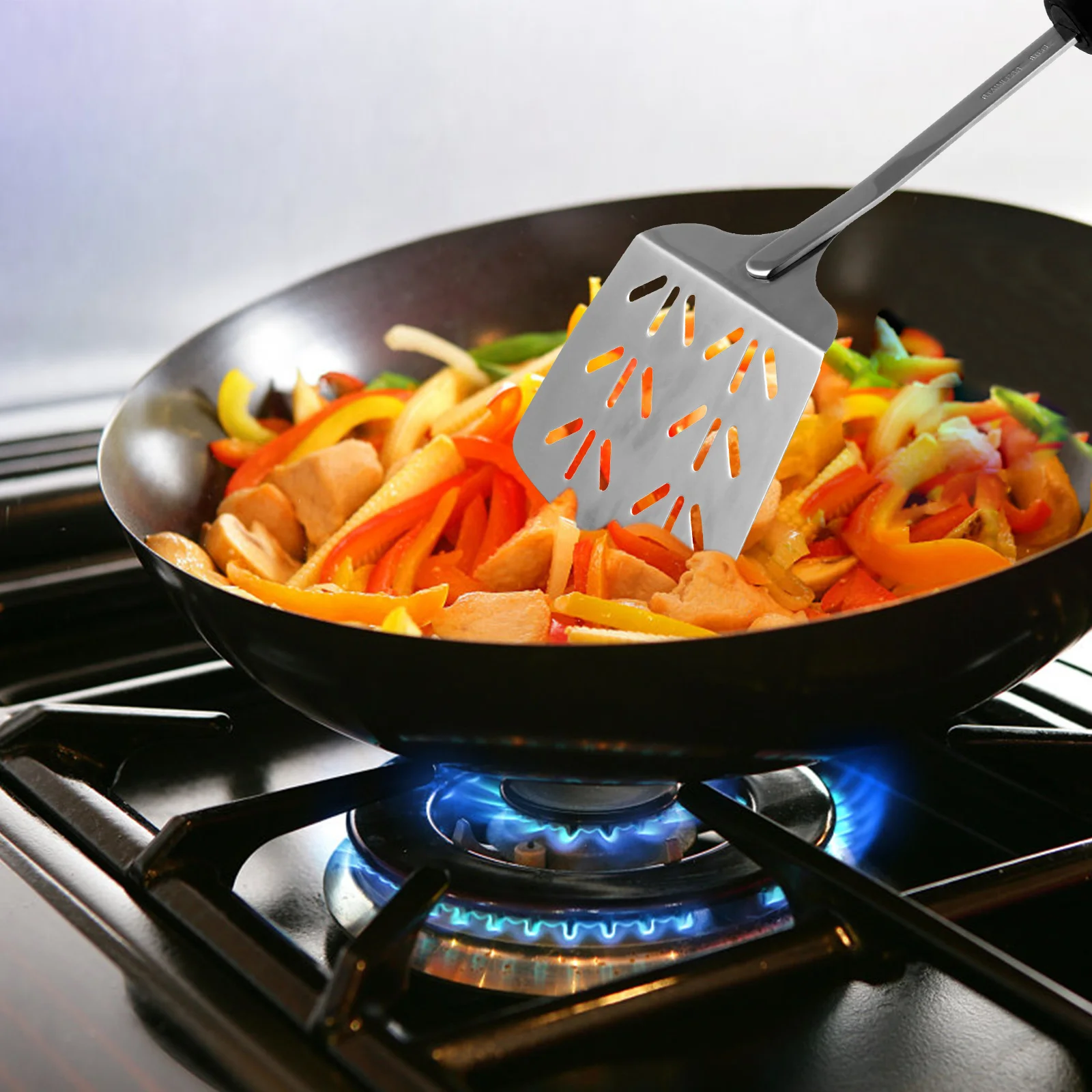 

1Pcs Stainless Steel Cooking Shovel Non Stick Heat Resistant Stain Resistant Kitchen Utensil Easy Clean