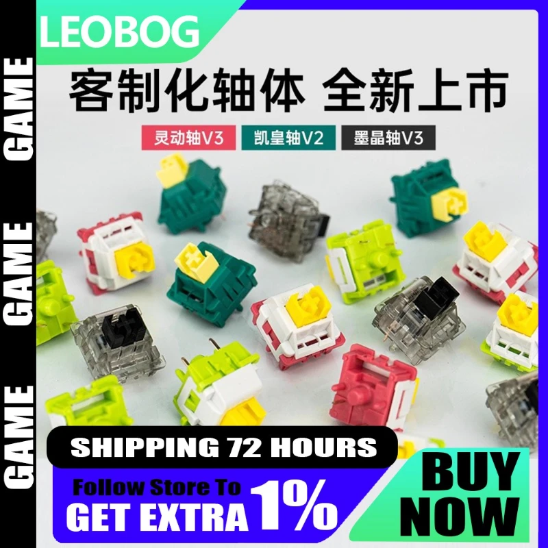 

LEOBOG V2 CHIVE/KAYKING индивидуальные механические переключатели клавиатуры 5-контактный линейный тактильный POM с горячей заменой, предварительная смазка для игрового плеера