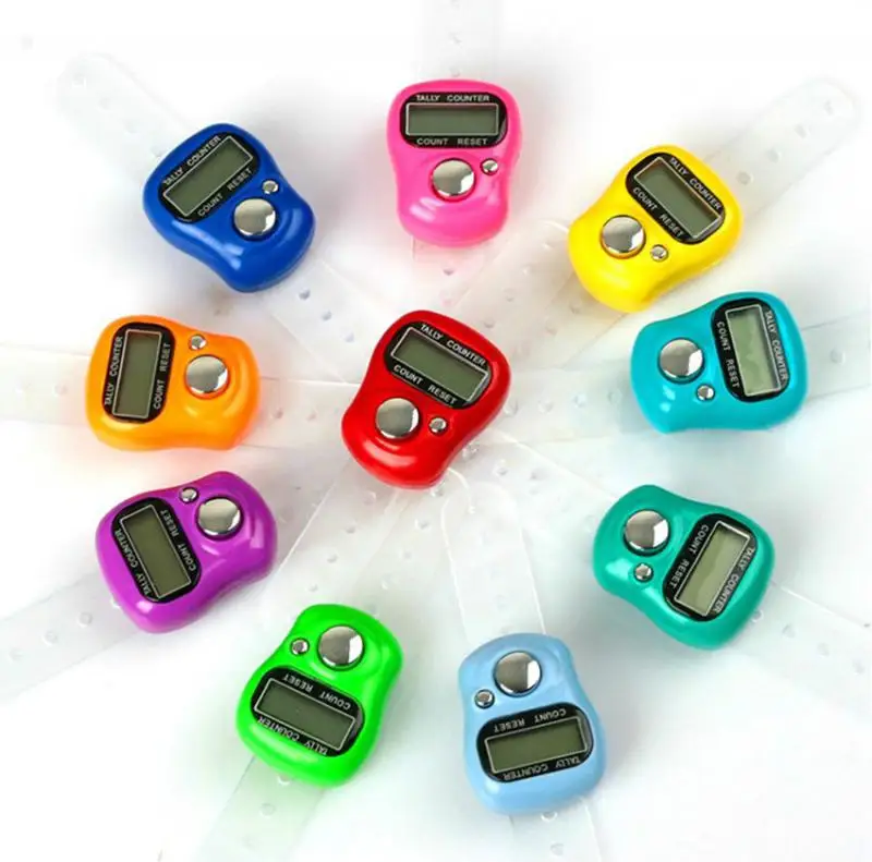 Mini Counter LED Counter Hand Held Digital Praise Ring Stitch Marker Electronic Tally Counters Smart Ring Finger Ring Counter