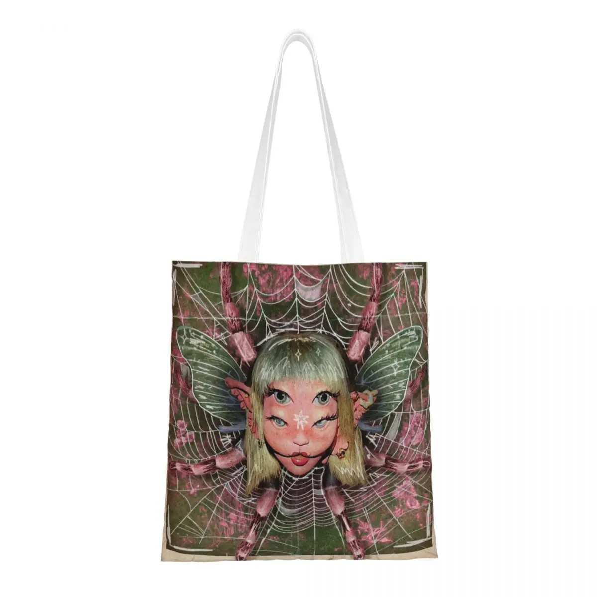 Custom Kawaii Music Singer Melanie Martinez Shopping Tote Bag Reusable Grocery Canvas Shopper Shoulder Bag