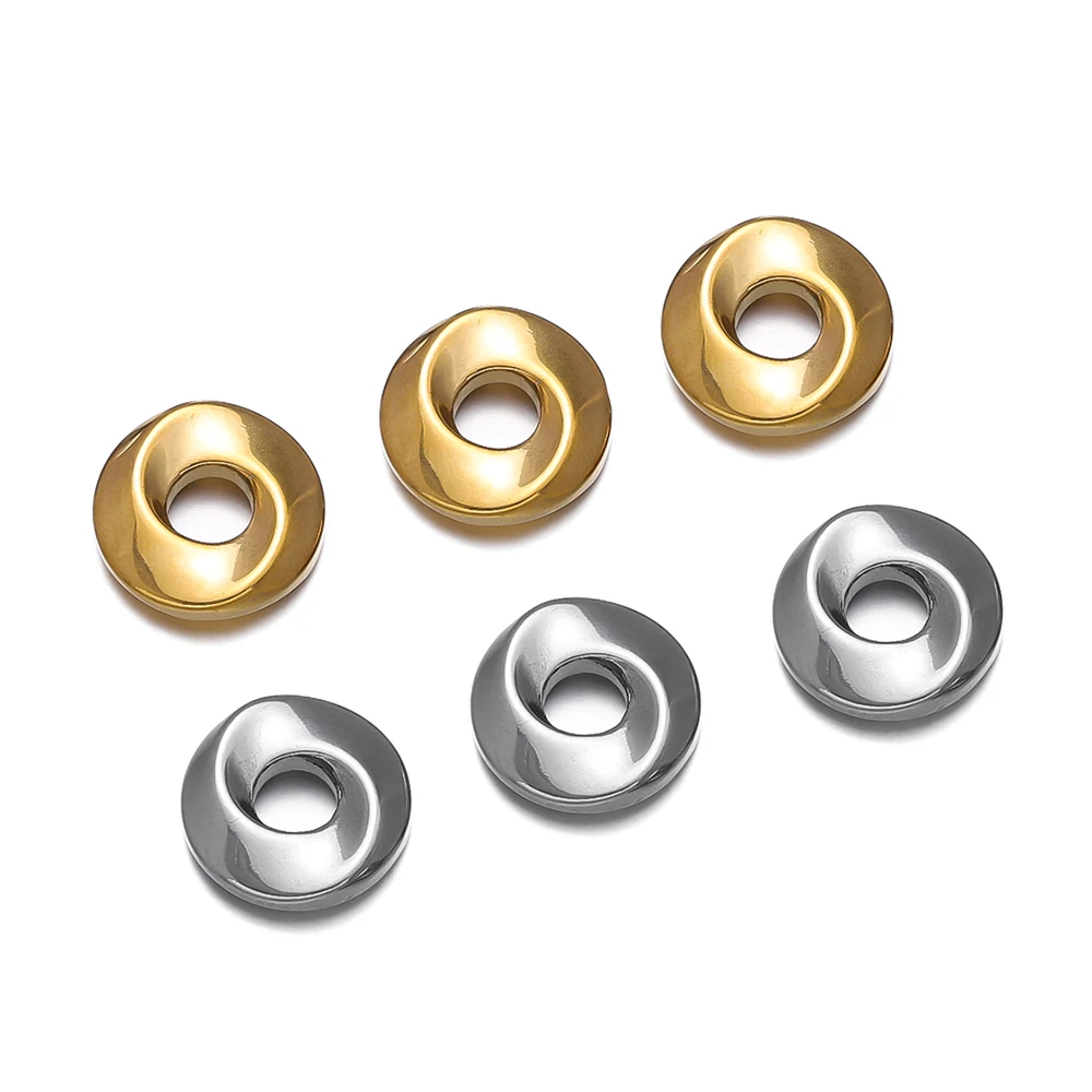 5 قطعة/الوحدة الفولاذ المقاوم للصدأ الحفرة الكبيرة جولة الخرزة المعلقات للنساء أقراط قلادة أساور مستلزمات صناعة المجوهرات النتائج