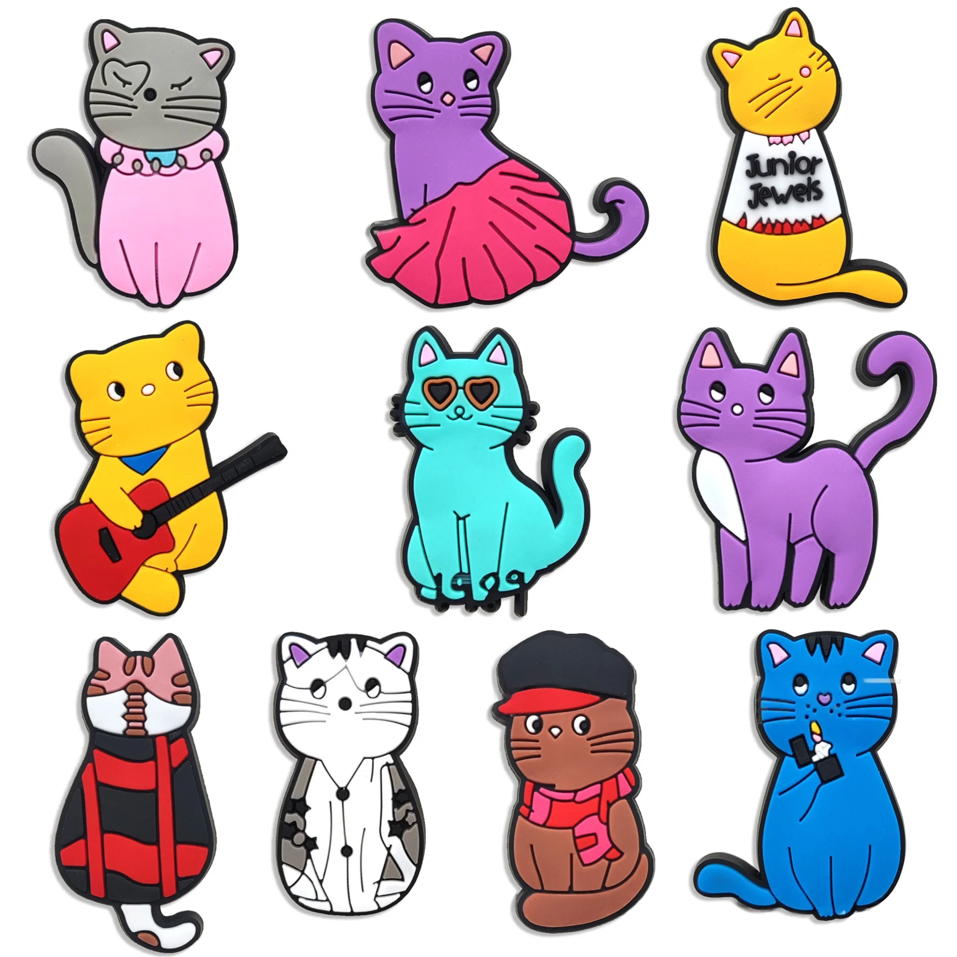 10/12/22Pcs Animal Cat Paw Shoe Charms Soft PVC Decorations Cute Cartoon Cat Shoe Ornaments DIY Shoe Accessories Gift