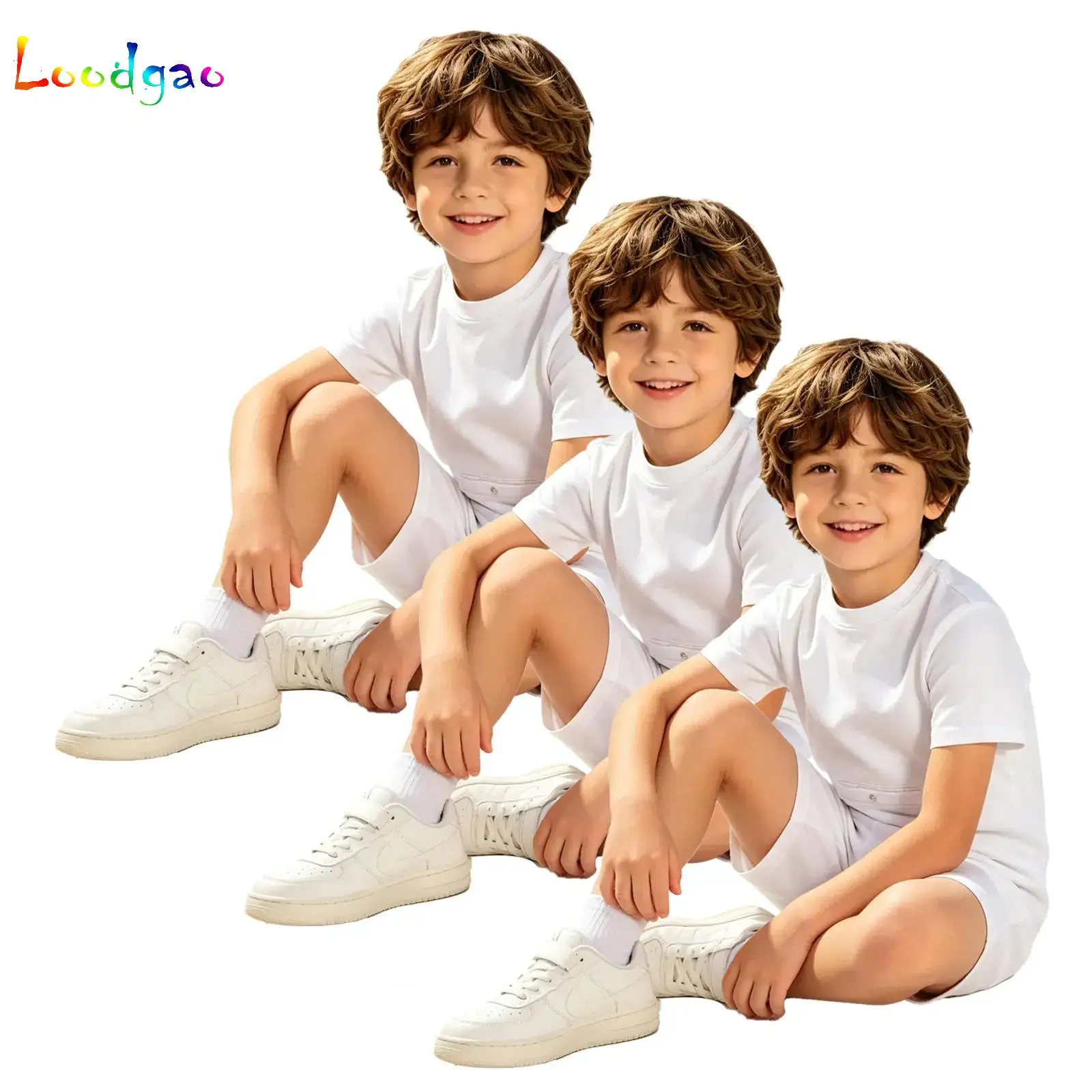 3-teiliges Set: Spezielle Adaptive Kleidung für Kinder (Mädchen & Jungen) – Anti-Strap-Strampler mit kurzen Ärmeln, Reißverschluss hinten und kurzen Beinen, Freizeit-Jumpsuit