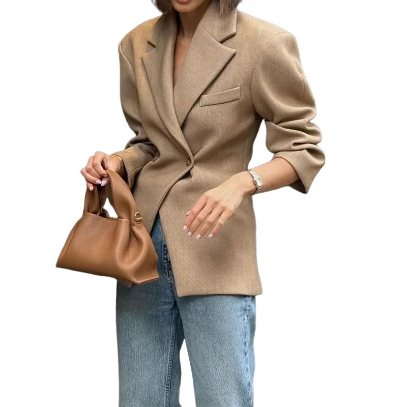 women suit jacket 2025 Autumn Winter New Women's Solid Color Blazer  Fashionable Elegant Thin Professional Office Outerwear