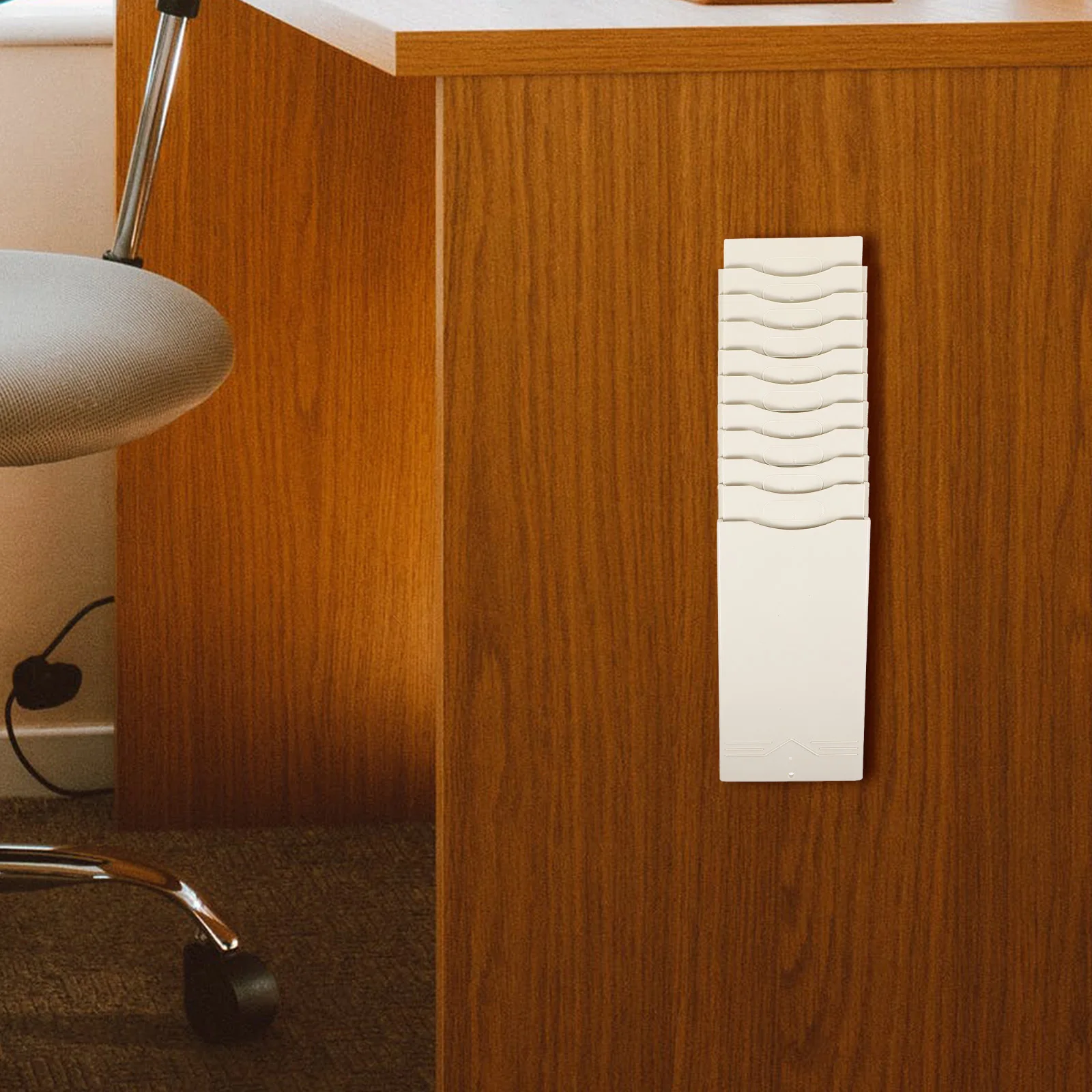 

12-Slot Plastic Card Holder for Warehouse Material Cards Organizer Time Cards Rack with Number Stickers Multi-Grid Wall Mount