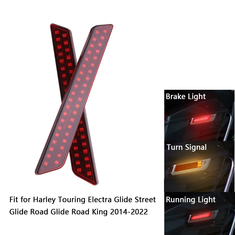 

2pcs Motorcycle LED Saddlebag Brake Flowing Turn Signal Accent Light for Harley Touring 2014-2022