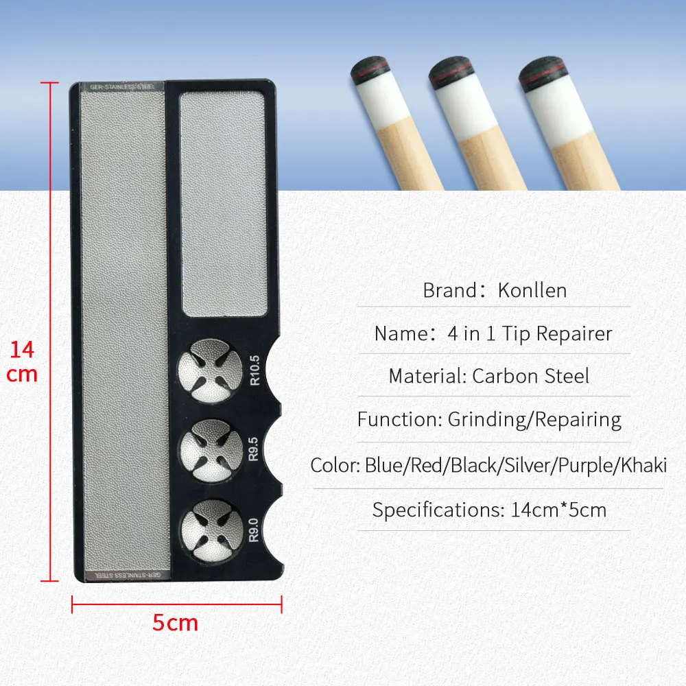 เครื่องมือปลาย konllen แบบ4 in 1ทำจากโลหะอเนกประสงค์อุปกรณ์สำหรับซ่อมแซม carom Snooker พูลบิลเลียดอุปกรณ์บิลเลียด