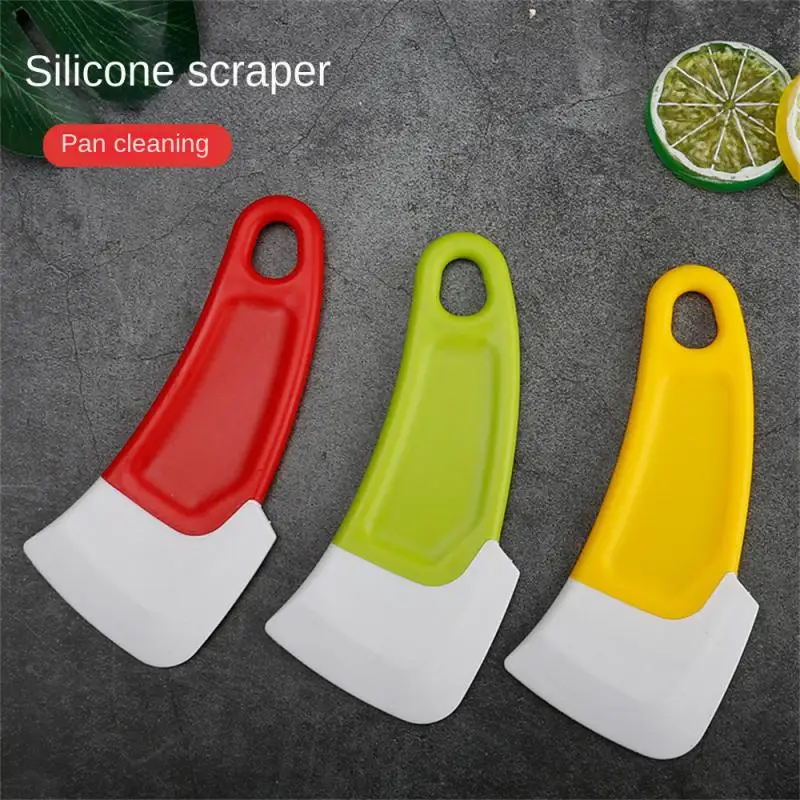 1Pcs Kitchen Scraper Oil Stain Cleaning Silicone Spatula Cake Baking Pastry Gadgets Dirty Pan Pot Dishes Cleaner Tools Scraper