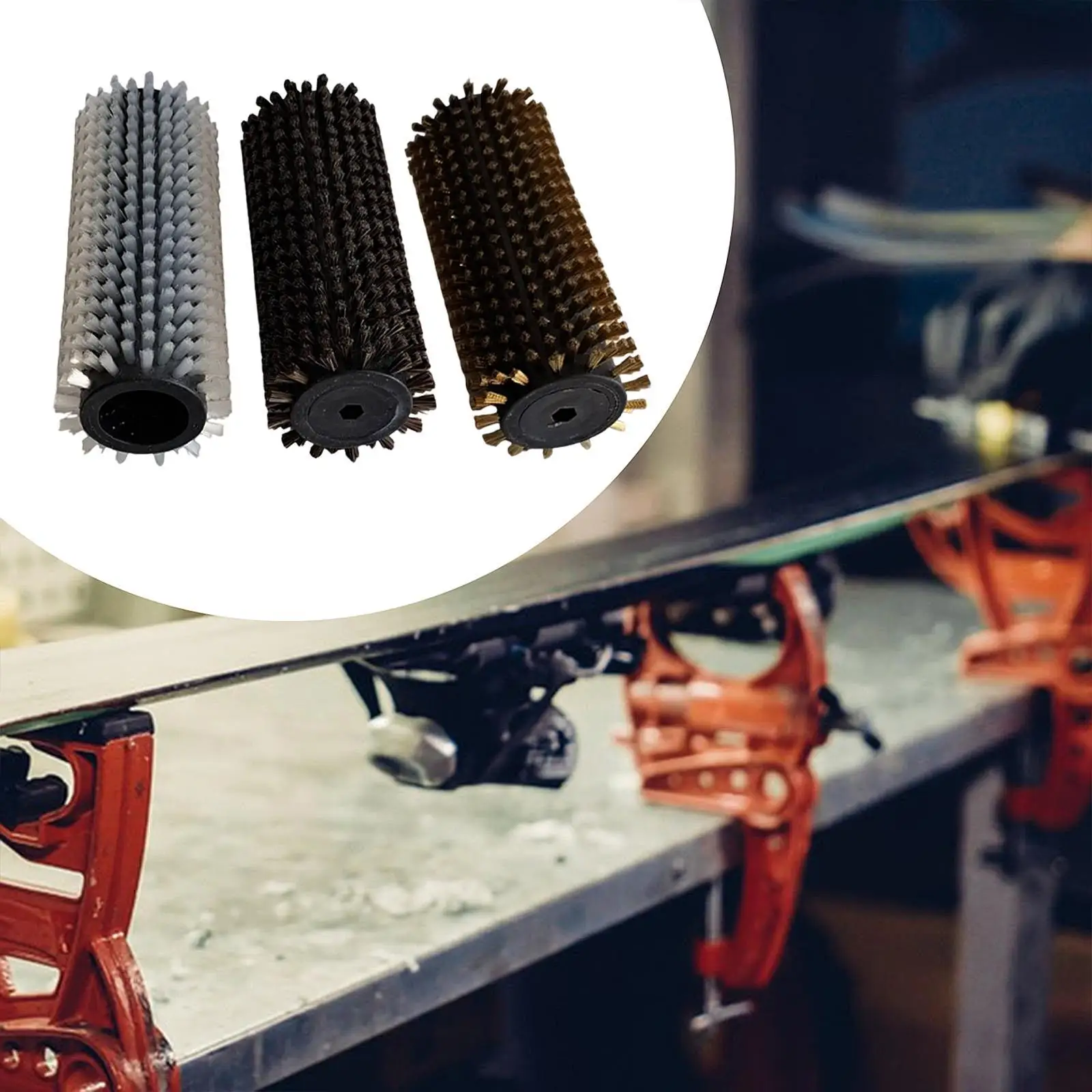 Ski Waxing Brush Interchangeable Nylon Roller Efficient Polishing Tool for Ski Board Repair and Upkeep