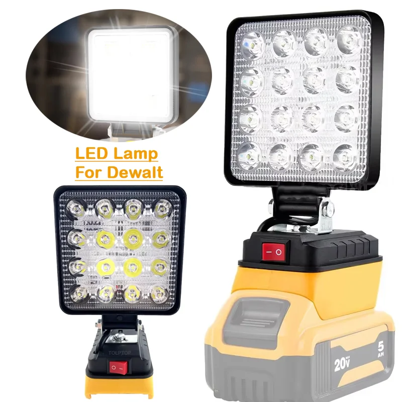 For Makita/Dewalt/Milwaukee 18V Li-ion Battery LED Work Light 3/4 inch Flashlight Portable Emergency Flood Lamp Camping lamp