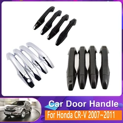 Couvercle De Poignée De Porte de voiture Garniture Pour Honda CRV CR-V CR V 3 MK3 III 2007 ~ 2011 Main Couverture Chrome Style Extérieurs De Voiture Accessoires