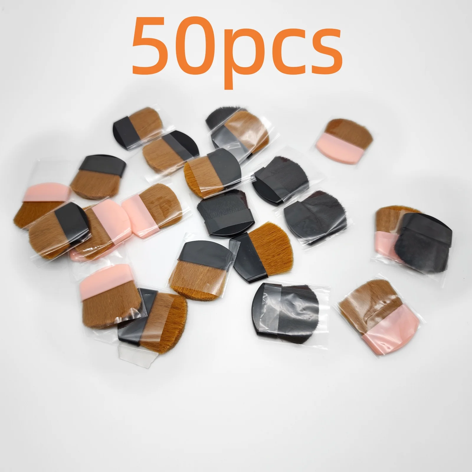 50 PCS Disposable Makeup Brushes, Blush Brushes Mini Cosmetic Brush Portable Powder Brush for Loose Powder Facial Beauty Tool