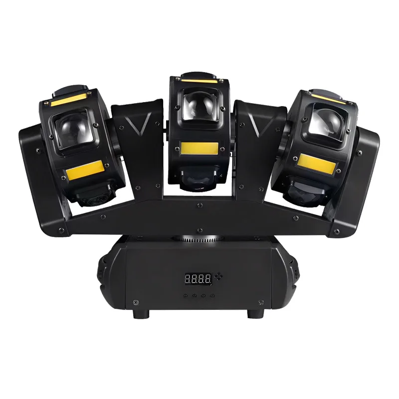 

Jiechuang четырехголовый бесступенчатый встряхивающий головной светильник вращающийся стробоскопический луч света KTV частная комната окружающий свет вспышка лазерная шахматная