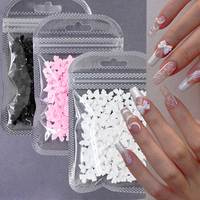 50/100pcs Pink White Kawaii Bow Nail Charm 3D Resin Bowknot Flatback Nail Gems 8*10mm Nail Art rhinestones Jewelries #Bowtie