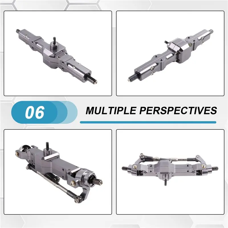 BEDW-2X Metal Front Middle Rear Bridge Axle Gearbox For WPL B16 B36 FY004 1/16 RC Car Truck Upgrade Parts Accessories