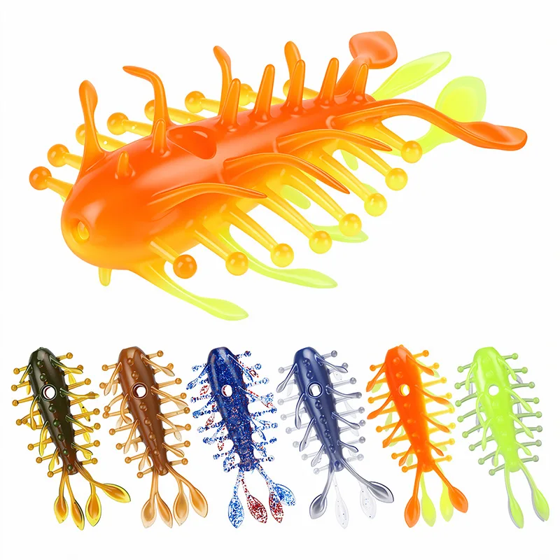 3 Stück 8 cm 6,3 g Simulations-Seegurken-Wurmköder, schwimmender, hohler Seegurken-Köder, bionischer Köder, hochelastisch und bissfest