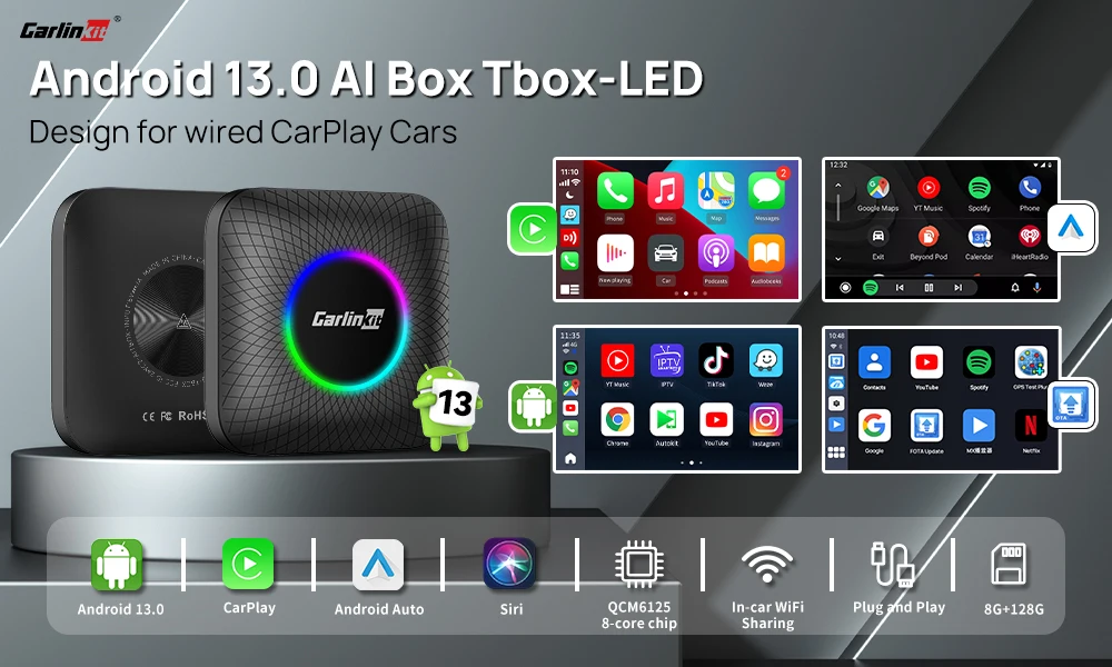 CarlinKit Android Auto USB Dongle Drahtlose CarPlay Adapter Für Android Auto Unterstützung Spotify Waze Karte Telefon Mirrorlink Auto Radio – Detail 3