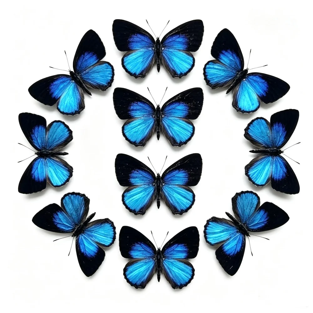 6-100pcs natural Real Butterflies Specimen (Jamides bochus）Artwork Material Home Decoration DIY