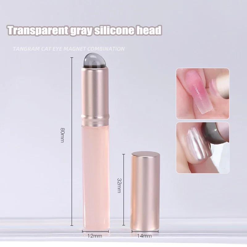 Aplicador de silicone para arte em unhas, pincel, batom, pó, caneta para aplicação de efeito gradiente, maquiagem, ferramenta de manicure, 1 peça