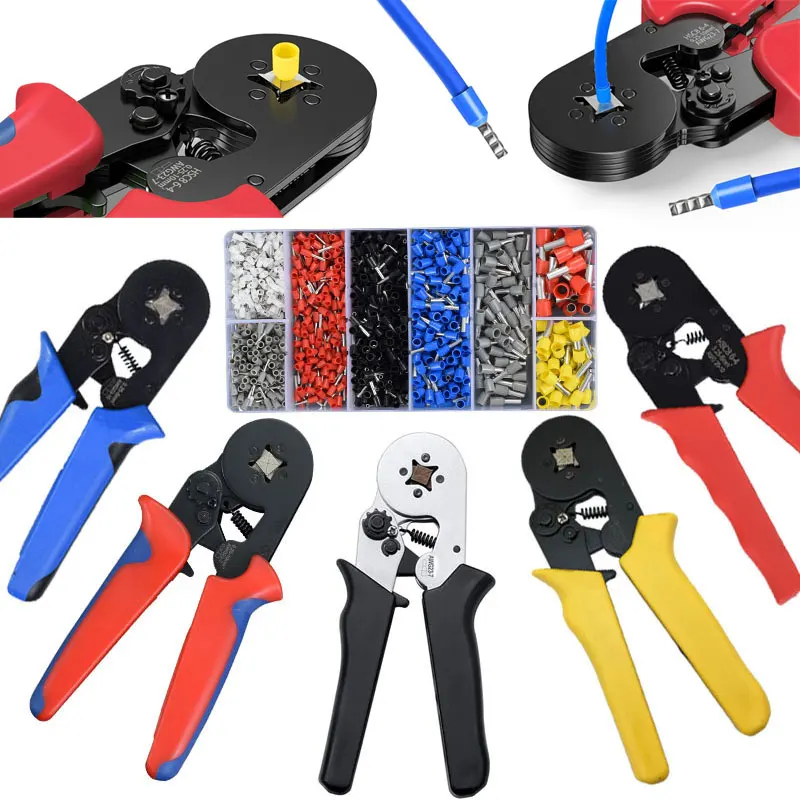 

1PCS Ferrule Sleeves Terminal Crimping Tools Mini Electrical Pliers Wire Connection Repair Clamp 6-4 with 1200PCS Terminal