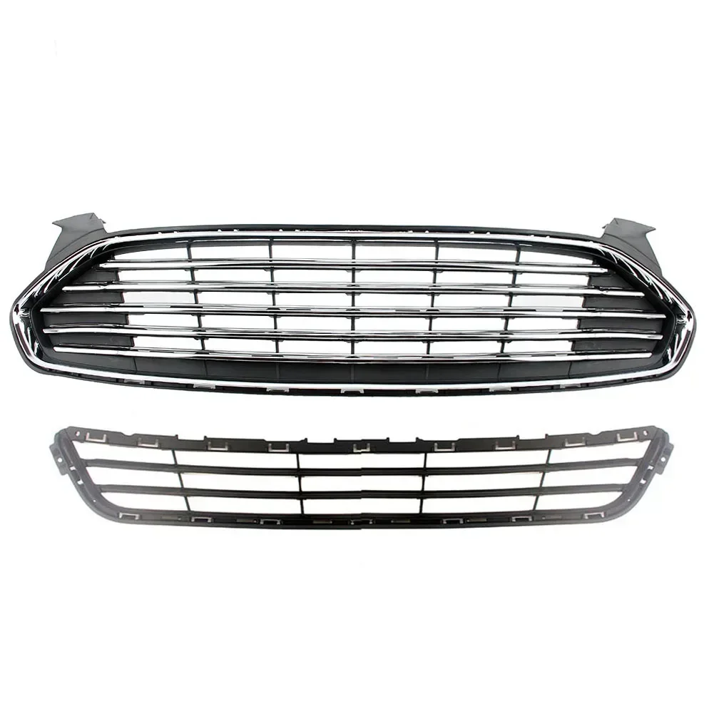 Front Racing Facelift Bumper Grill Upper Lower Radiator Grille Fit For Ford Mondeo Fusion 2013 2014 2015 2016