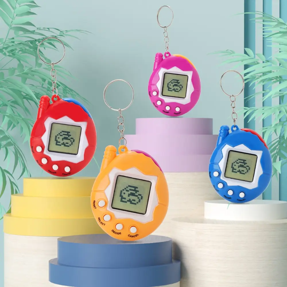 2 Packs Random Color Children Kid Virtual Pet Handheld Training Game Electronic Mini Pet Machine