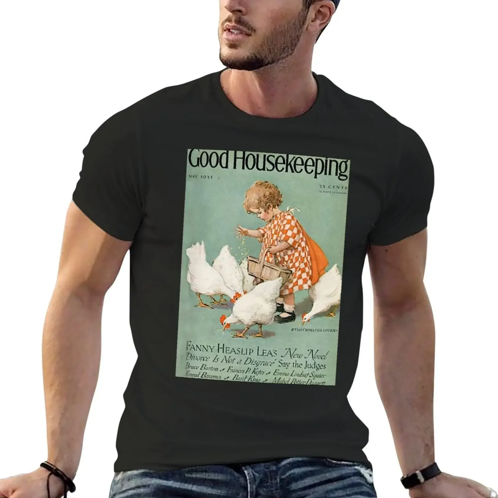 vintage good housekeeping magazine cover T-Shirt tops heavyweights Men's cotton t-shirt