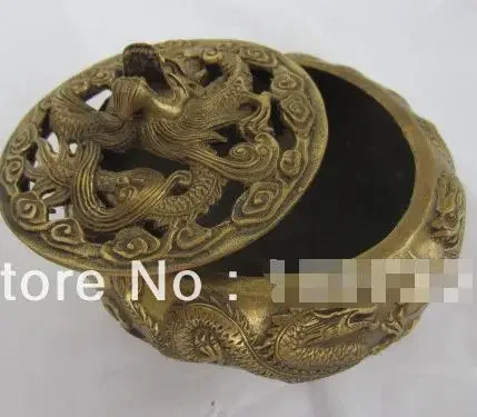 Vintage Ancient Chinese Bronze Statue Dragon Playing Bead Censer Incense Burners