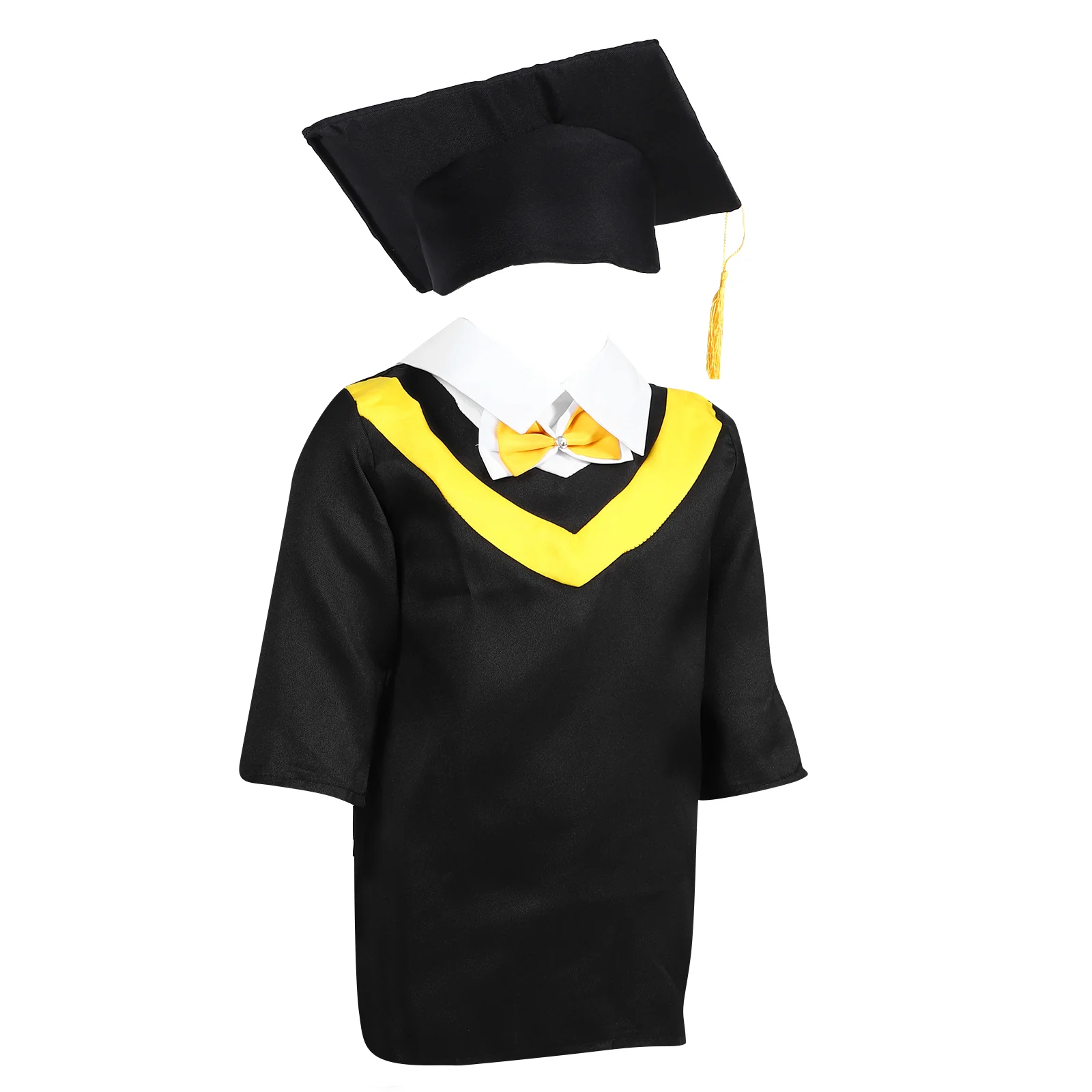 Graduation Dress Outfit Kids Dressing Gown Hat Child Children with Baby Outfits