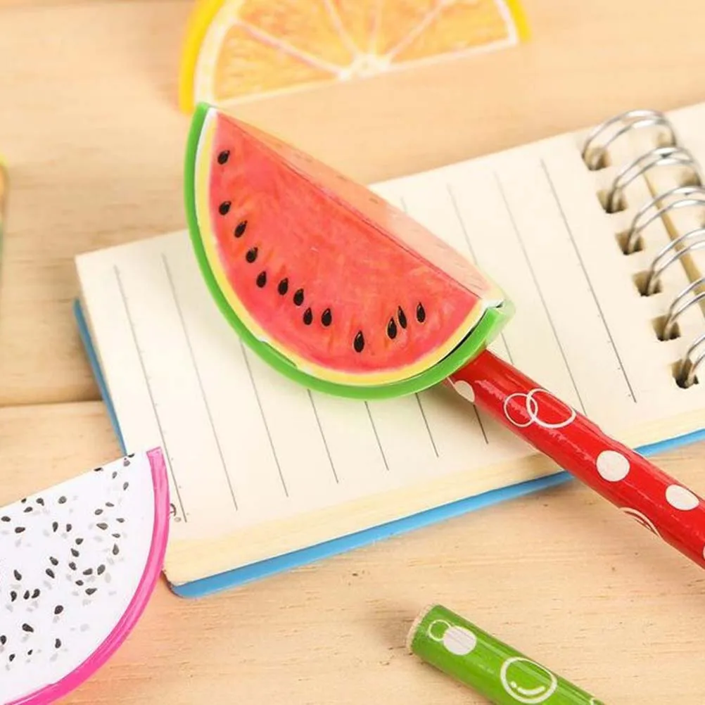 

5pcs Plastic Fruit Design Sharpener Pencil Sharpener Students Stationery Supplies for (Random Type)