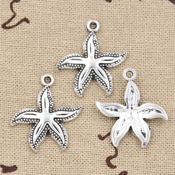 15pcs Charms starfish 25x23mm Antique Silver Color Pendants Making DIY Handmade Tibetan Finding Jewelry