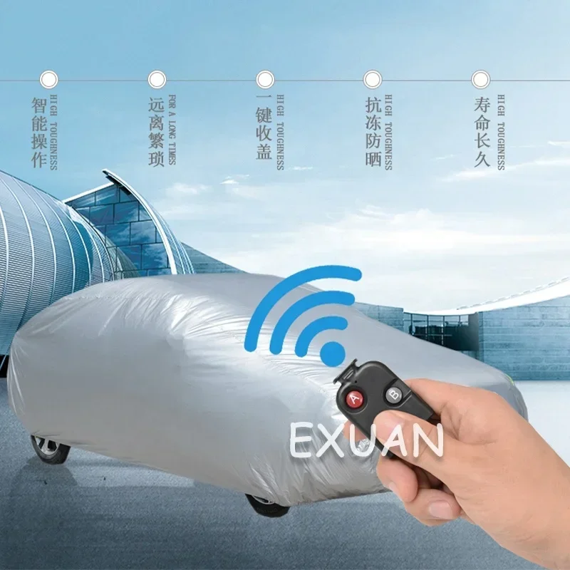 High Quality Water Proof UV Proof Energy Remote Control Folding Full-Automatic solar Car Cover