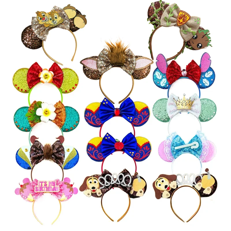 

2023 Newest Mickey Mouse Ears Headband Kid Adult Festival Party Sequins Tenia HairBow Hairband Women Girl Hair Accessories Gift