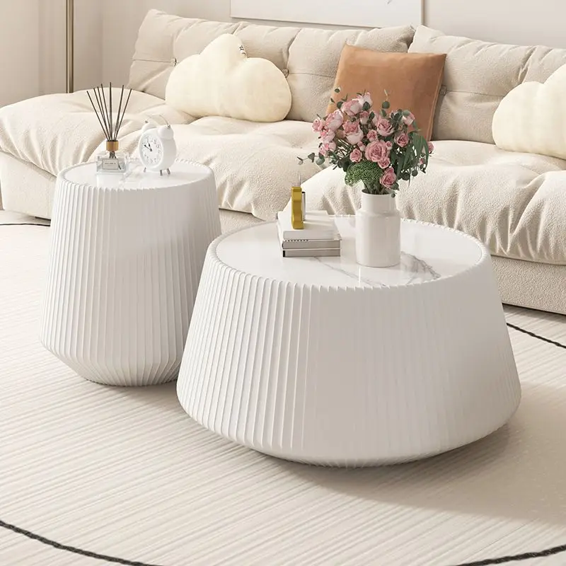 

Cream style light luxury stone tea table home living room diamond small apartment simple high-end